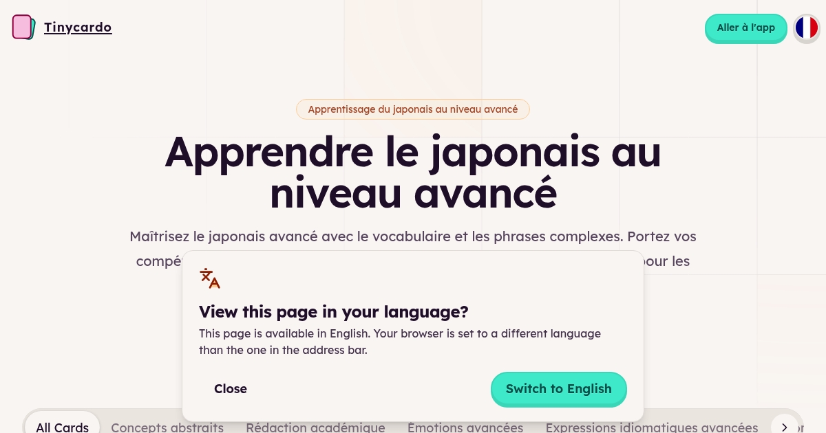 Apprendre le japonais - Vocabulaire et phrases de niveau avancé