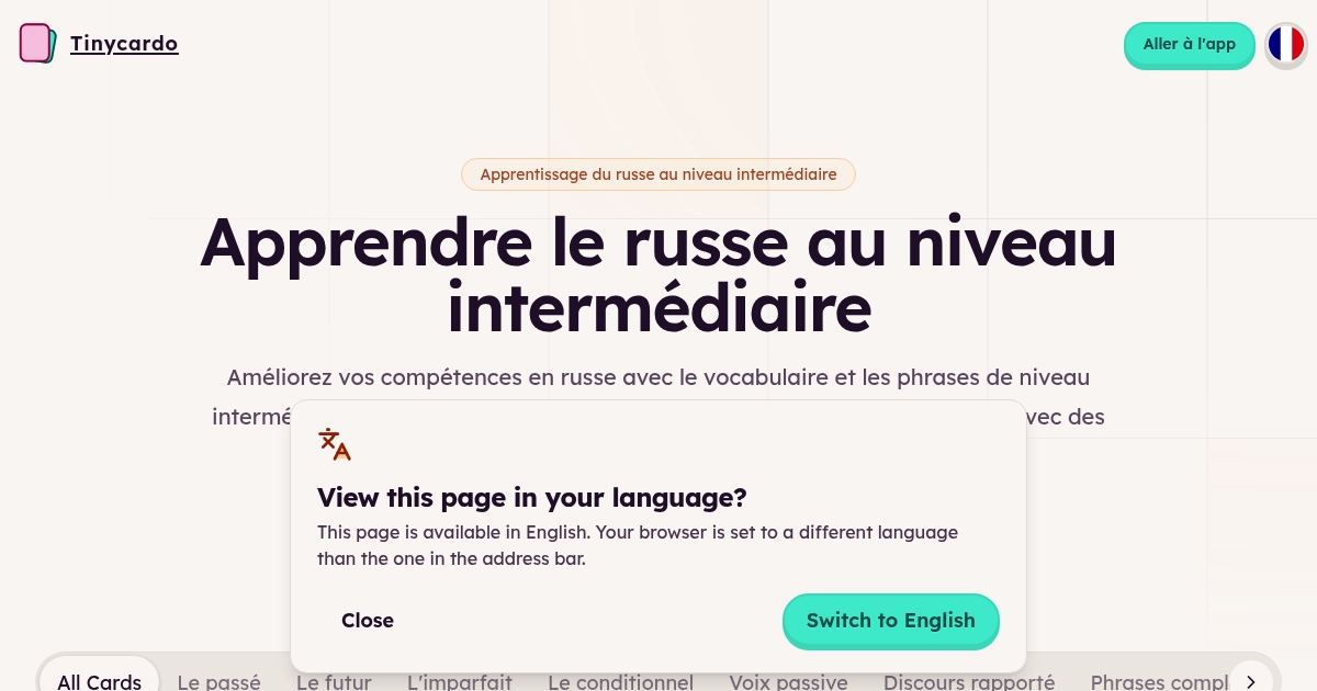 Apprendre le russe - Vocabulaire et phrases de niveau intermédiaire