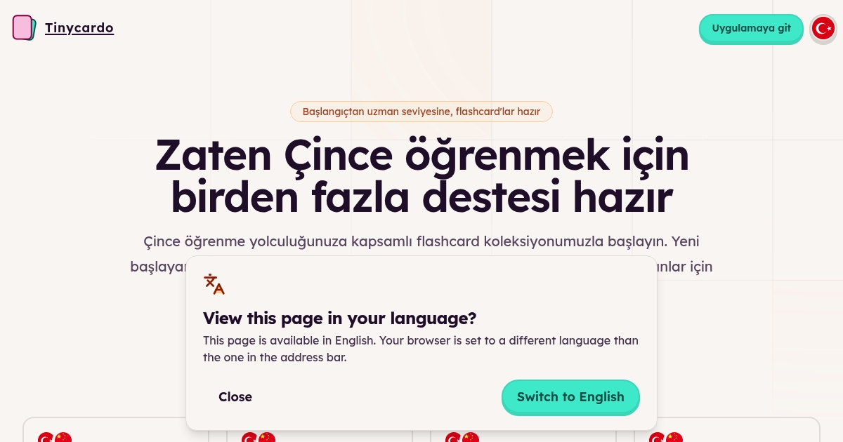Çince Flashcard'ları - Başlangıçtan uzman seviyesine desteler